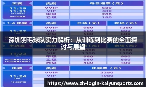 深圳羽毛球队实力解析：从训练到比赛的全面探讨与展望